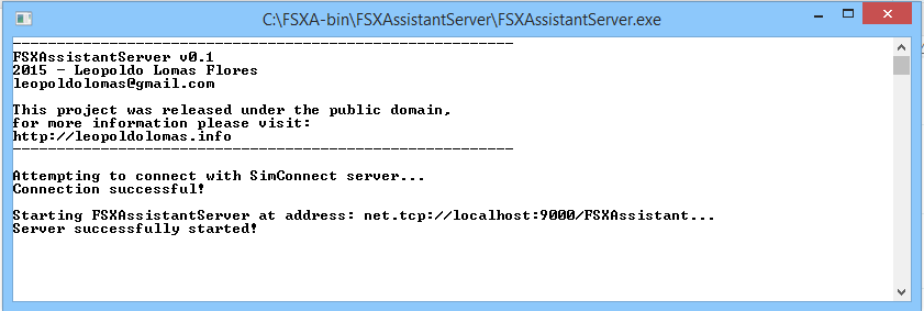 FSXA Server Console